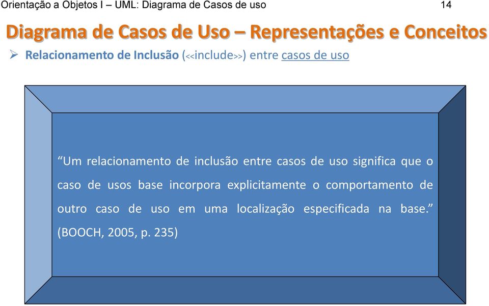 de usos base incorpora explicitamente o comportamento de outro caso