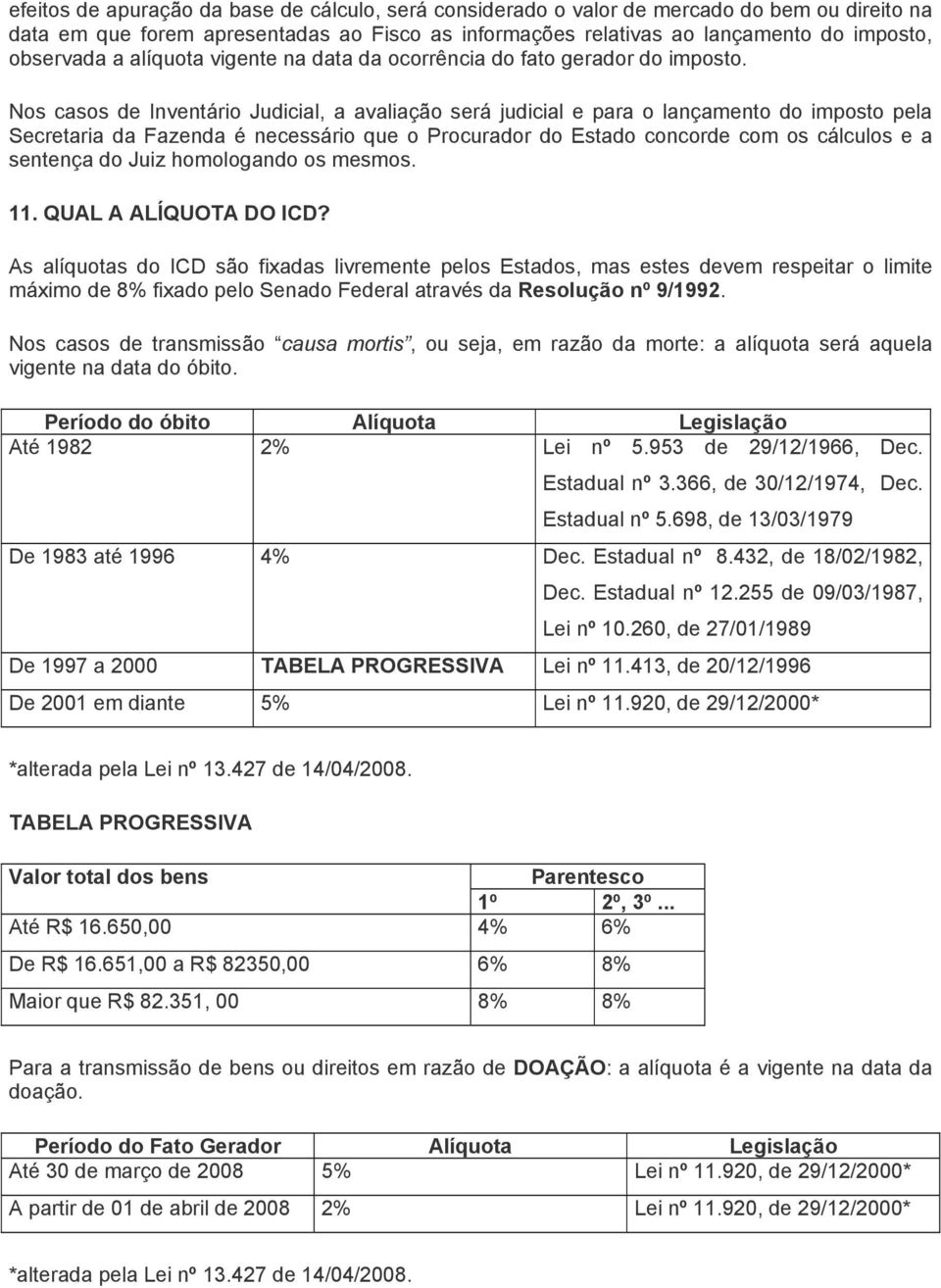 Nos casos de Inventário Judicial, a avaliação será judicial e para o lançamento do imposto pela Secretaria da Fazenda é necessário que o Procurador do Estado concorde com os cálculos e a sentença do