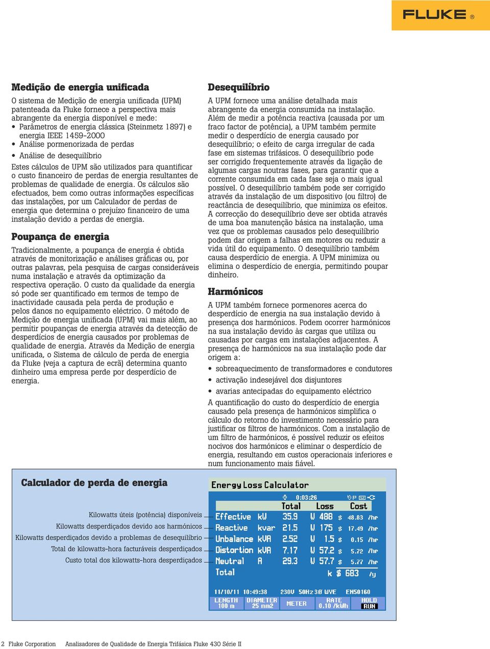 resultantes de problemas de qualidade de energia.