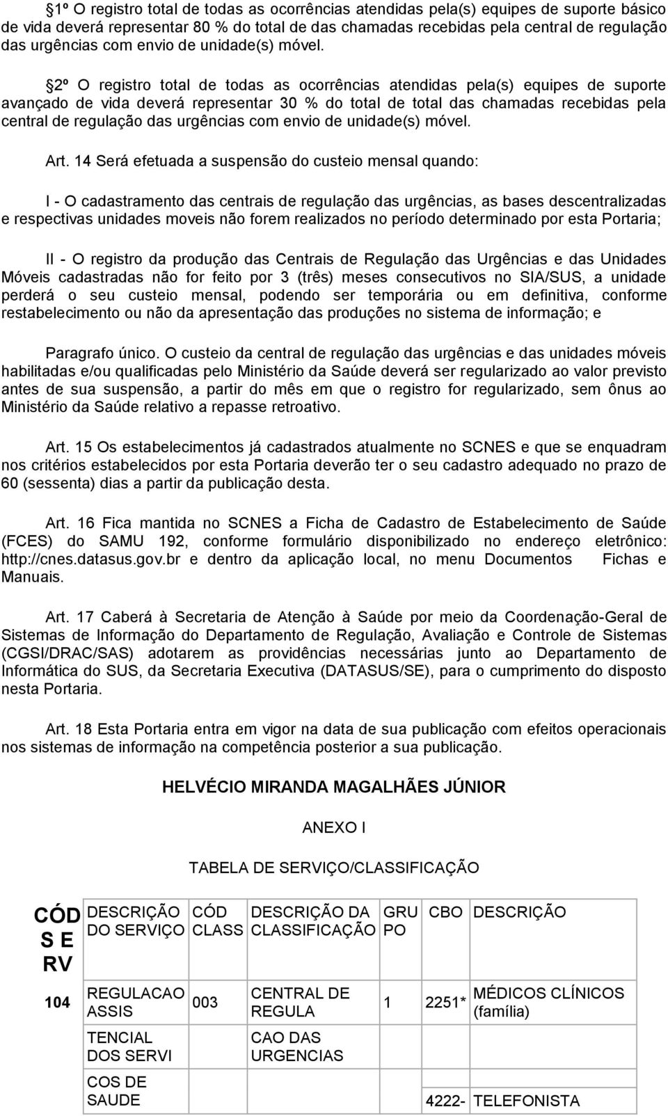 2º registro total de todas as ocorrências atendidas pela(s) equipes de suporte avançado de vida deverá representar 30 % do total de total das chamadas recebidas pela central de regulação das