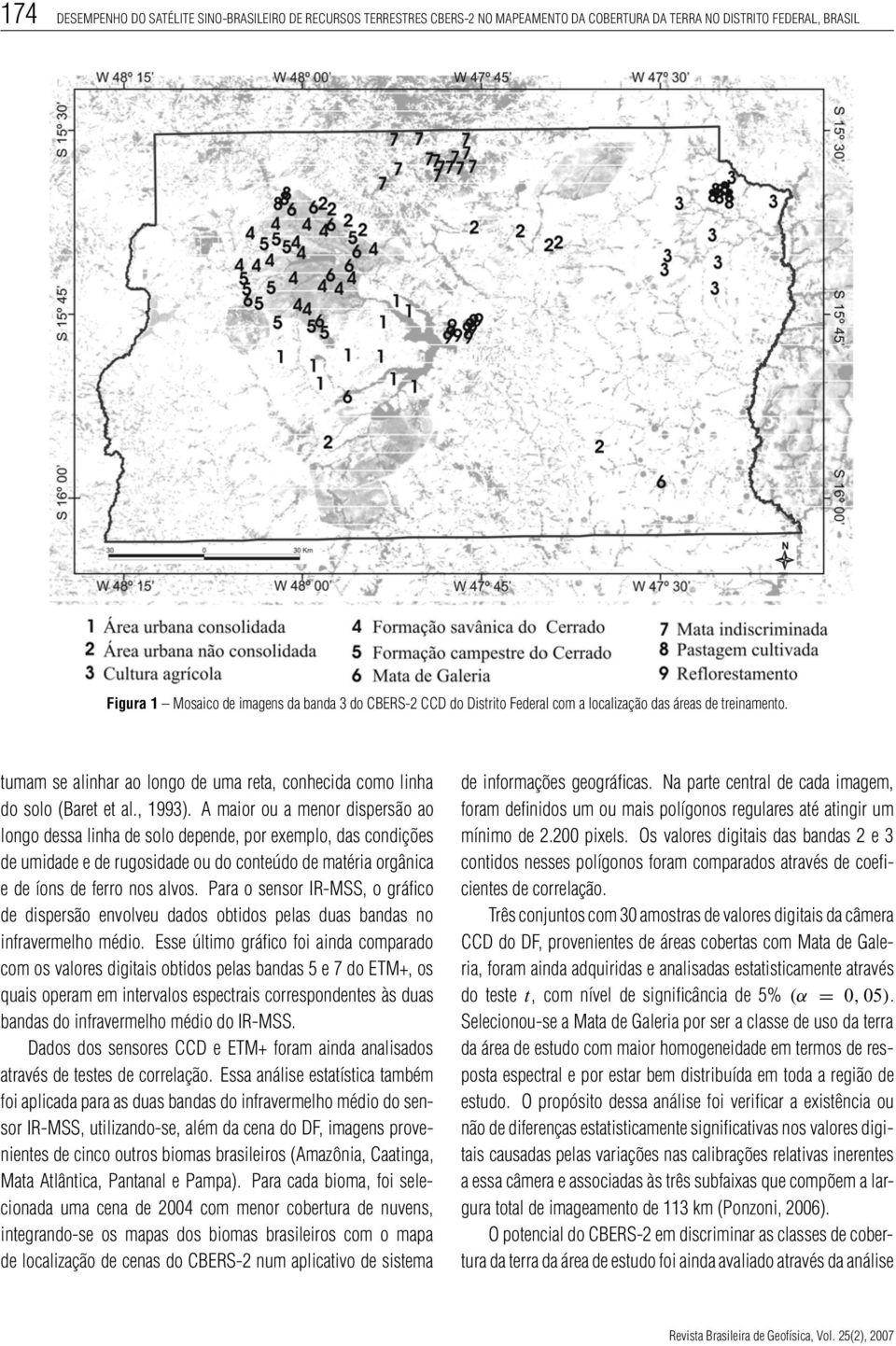 A maior ou a menor dispersão ao longo dessa linha de solo depende, por exemplo, das condições de umidade e de rugosidade ou do conteúdo de matéria orgânica edeíons de ferro nos alvos.