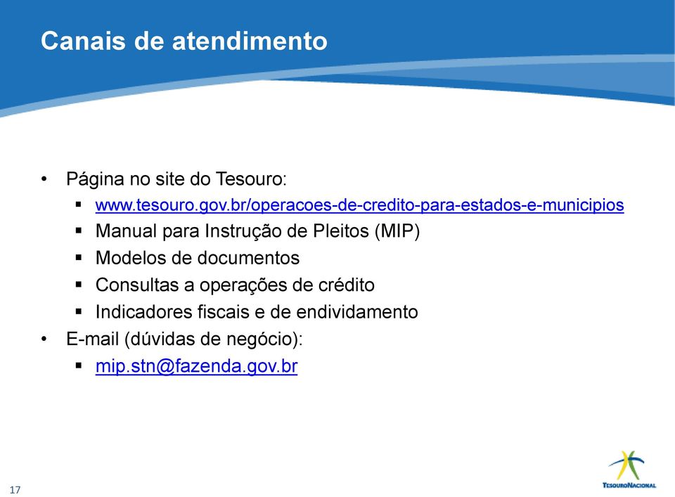 Pleitos (MIP) Modelos de documentos Consultas a operações de crédito