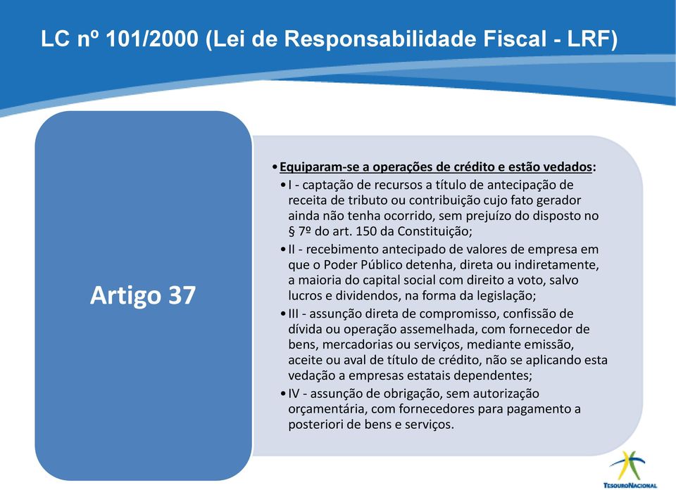 150 da Constituição; II - recebimento antecipado de valores de empresa em que o Poder Público detenha, direta ou indiretamente, a maioria do capital social com direito a voto, salvo lucros e