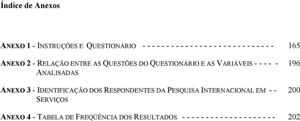 ANALISADAS ANEXO 3 - IDENTIFICAÇÃO DOS RESPONDENTES DA PESQUISA INTERNACIONAL EM - - SERVIÇOS