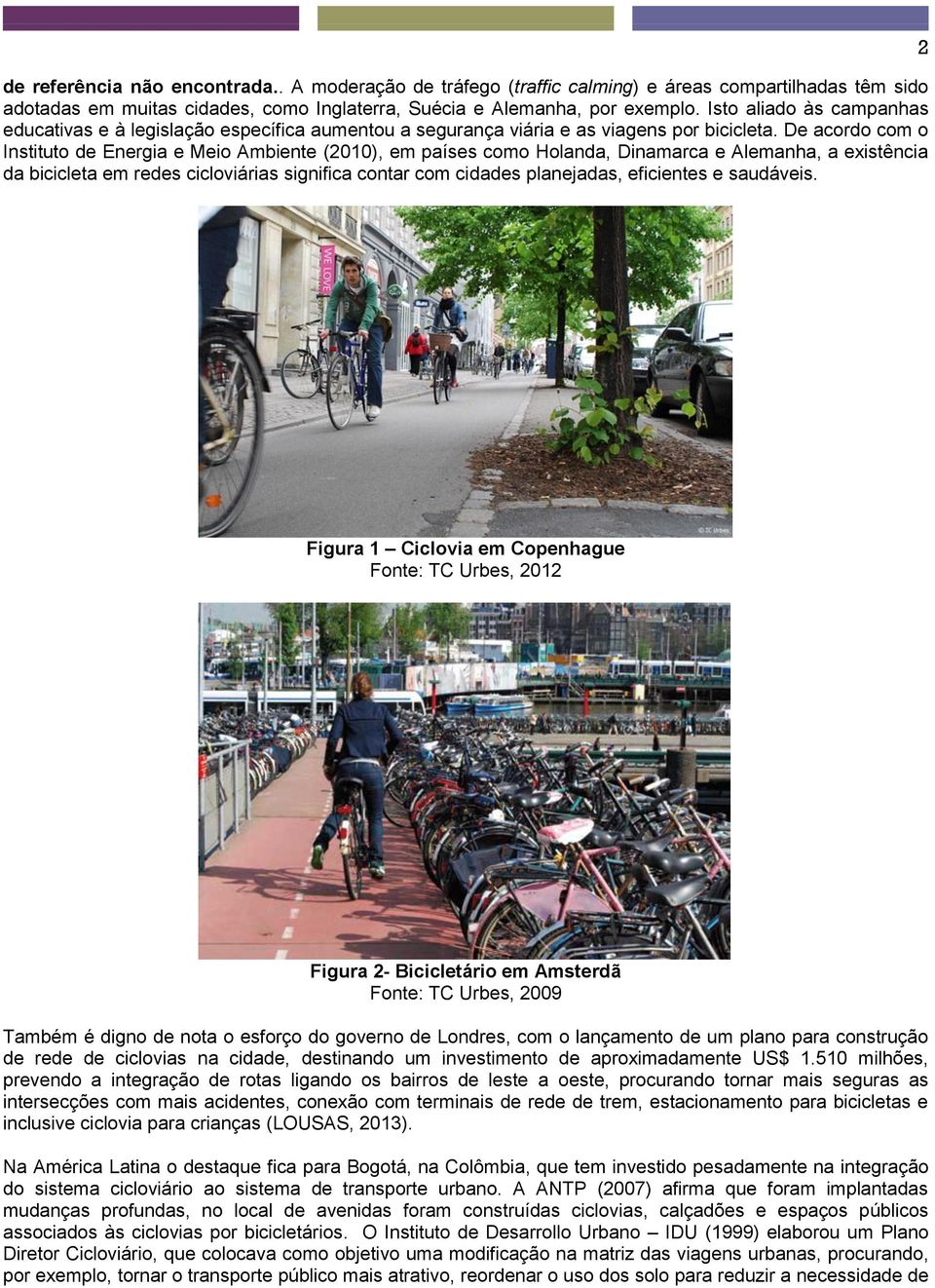De acordo com o Instituto de Energia e Meio Ambiente (2010), em países como Holanda, Dinamarca e Alemanha, a existência da bicicleta em redes cicloviárias significa contar com cidades planejadas,