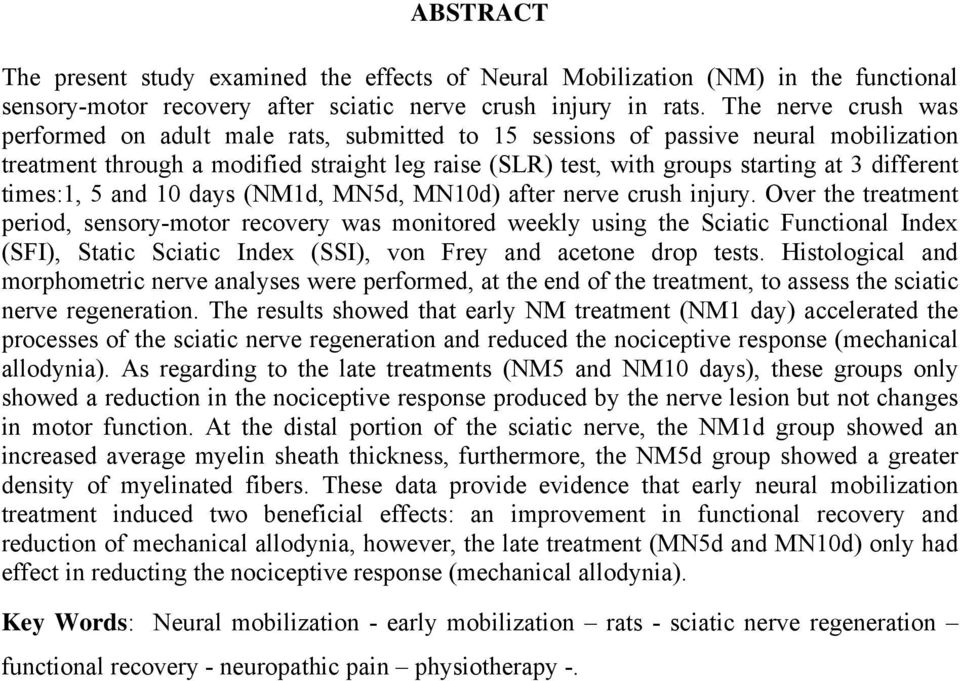 different times:1, 5 and 10 days (NM1d, MN5d, MN10d) after nerve crush injury.