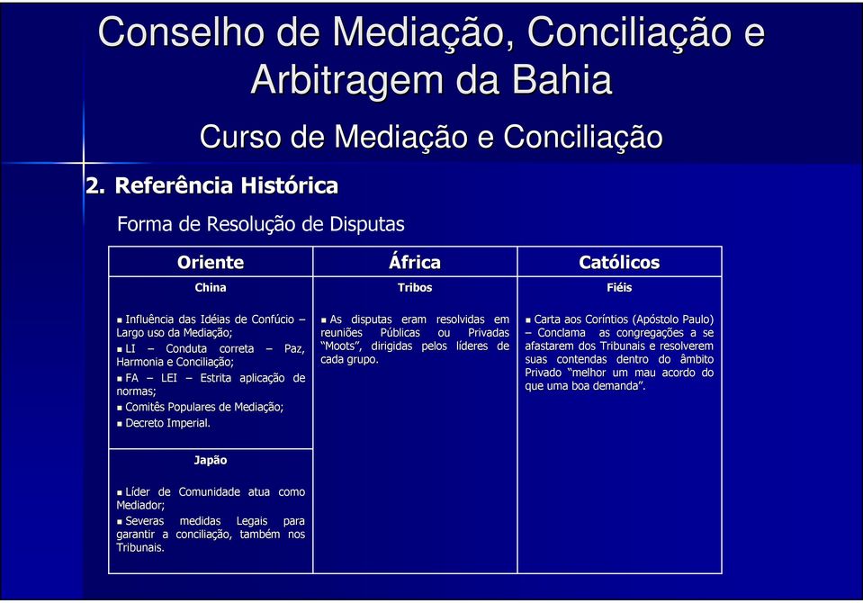 As disputas eram resolvidas em reuniões Públicas P ou Privadas Moots,, dirigidas pelos líderes l de cada grupo.