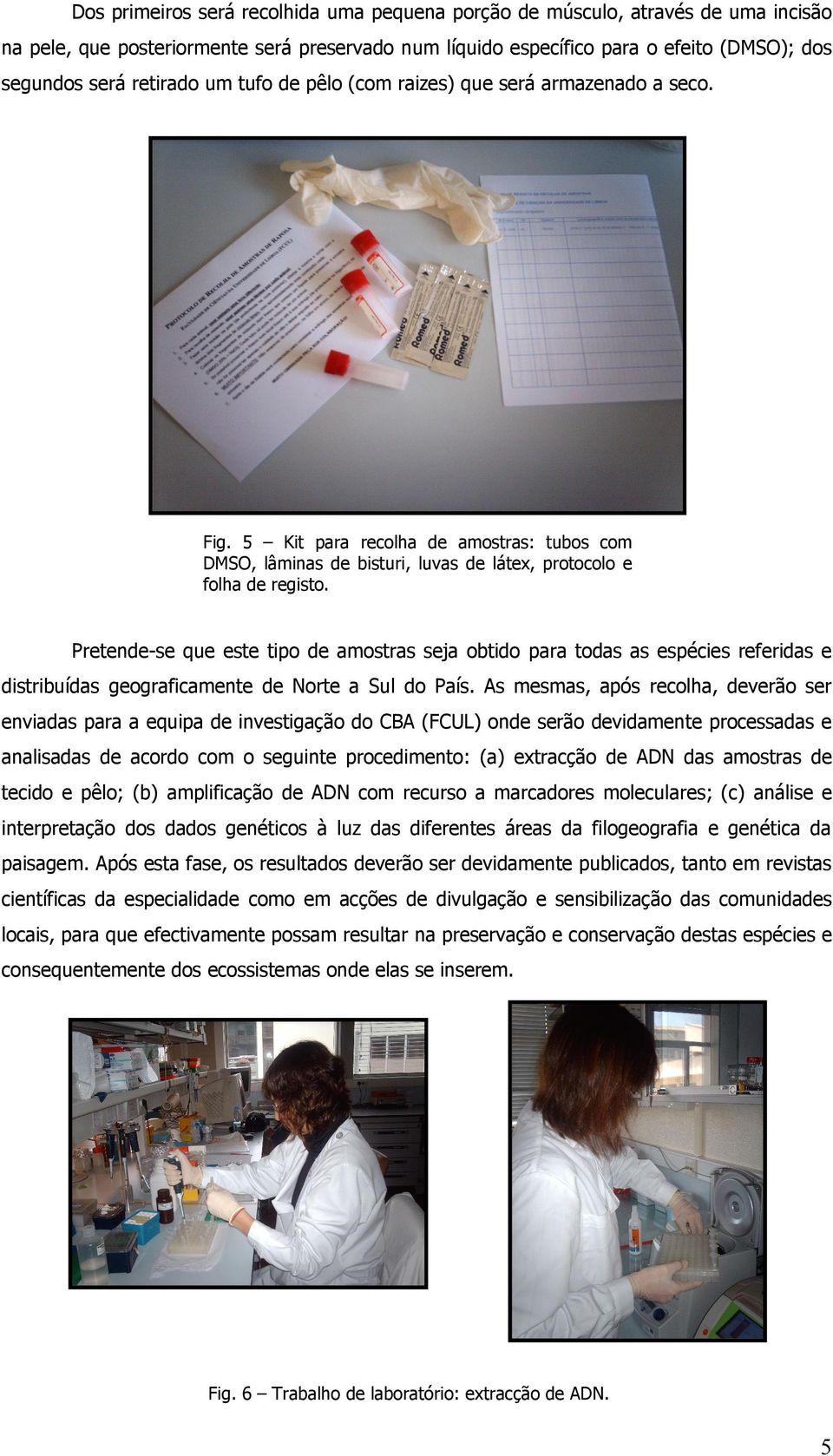 Preten-se que este tipo amostras seja obtido para todas as espécies referidas e distribuídas geograficamente Norte a Sul do País.