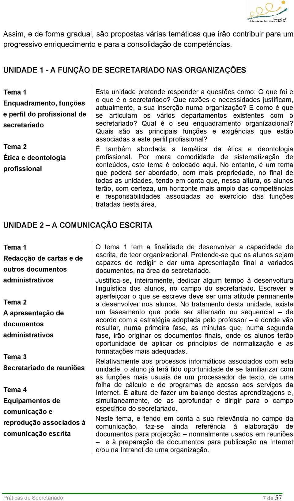 questões como: O que foi e o que é o secretariado? Que razões e necessidades justificam, actualmente, a sua inserção numa organização?