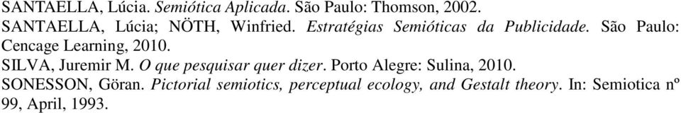 São Paulo: Cencage Learning, 2010. SILVA, Juremir M. O que pesquisar quer dizer.
