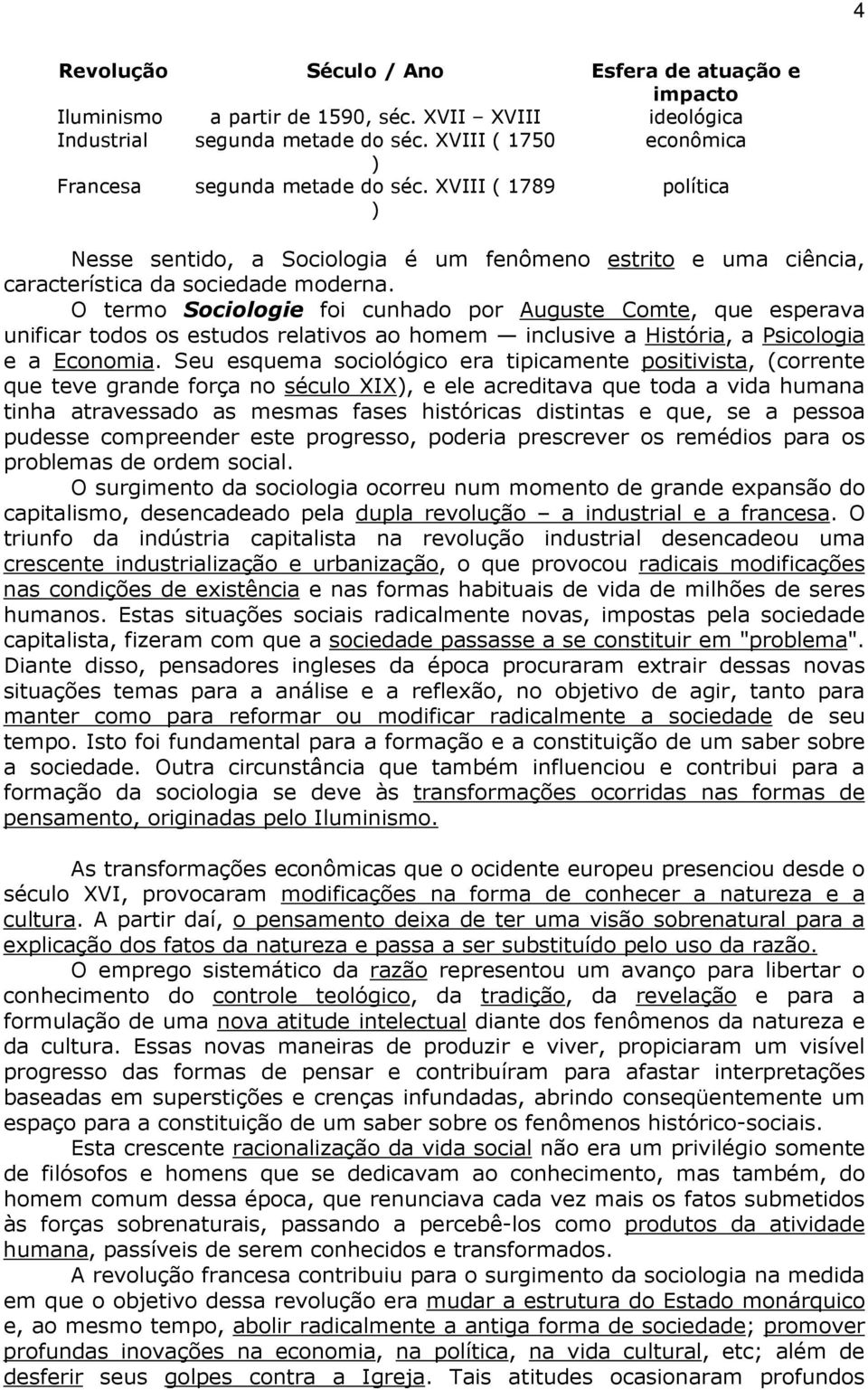 O termo Sociologie foi cunhado por Auguste Comte, que esperava unificar todos os estudos relativos ao homem inclusive a História, a Psicologia e a Economia.