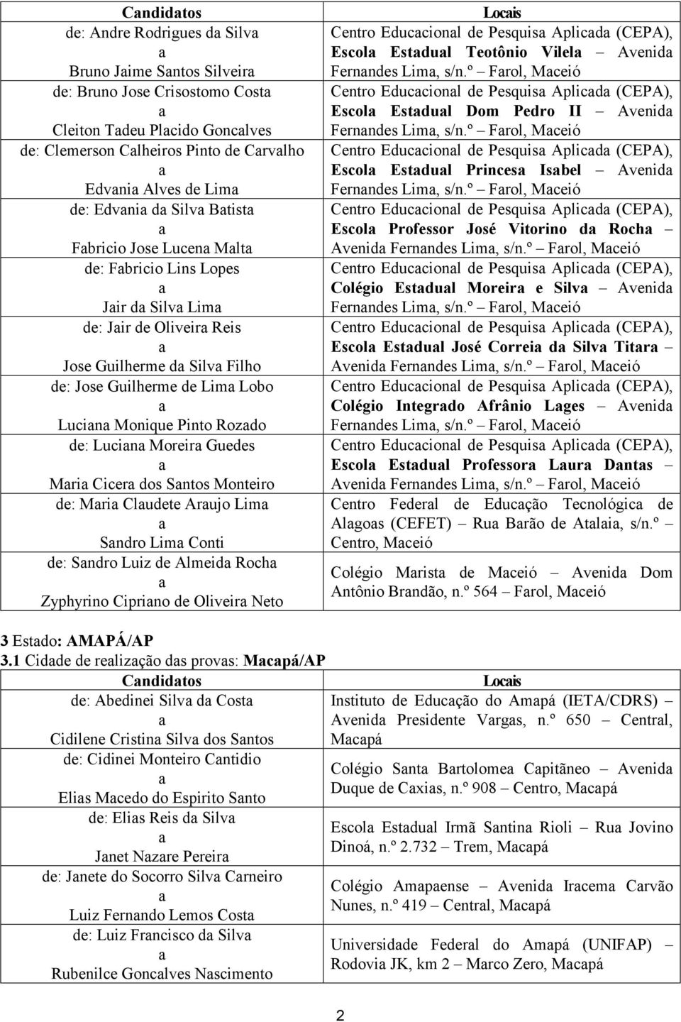 Mri Cicer dos Sntos Monteiro de: Mri Cludete Arujo Lim Sndro Lim Conti de: Sndro Luiz de Almeid Roch Zyphyrino Ciprino de Oliveir Neto Locis Centro Educcionl de Pesquis Aplicd (CEPA), Escol Estdul