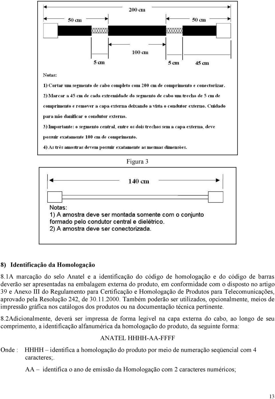 Anexo III do Regulamento para Certificação e Homologação de Produtos para Telecomunicações, aprovado pela Resolução 242, de 30.11.2000.