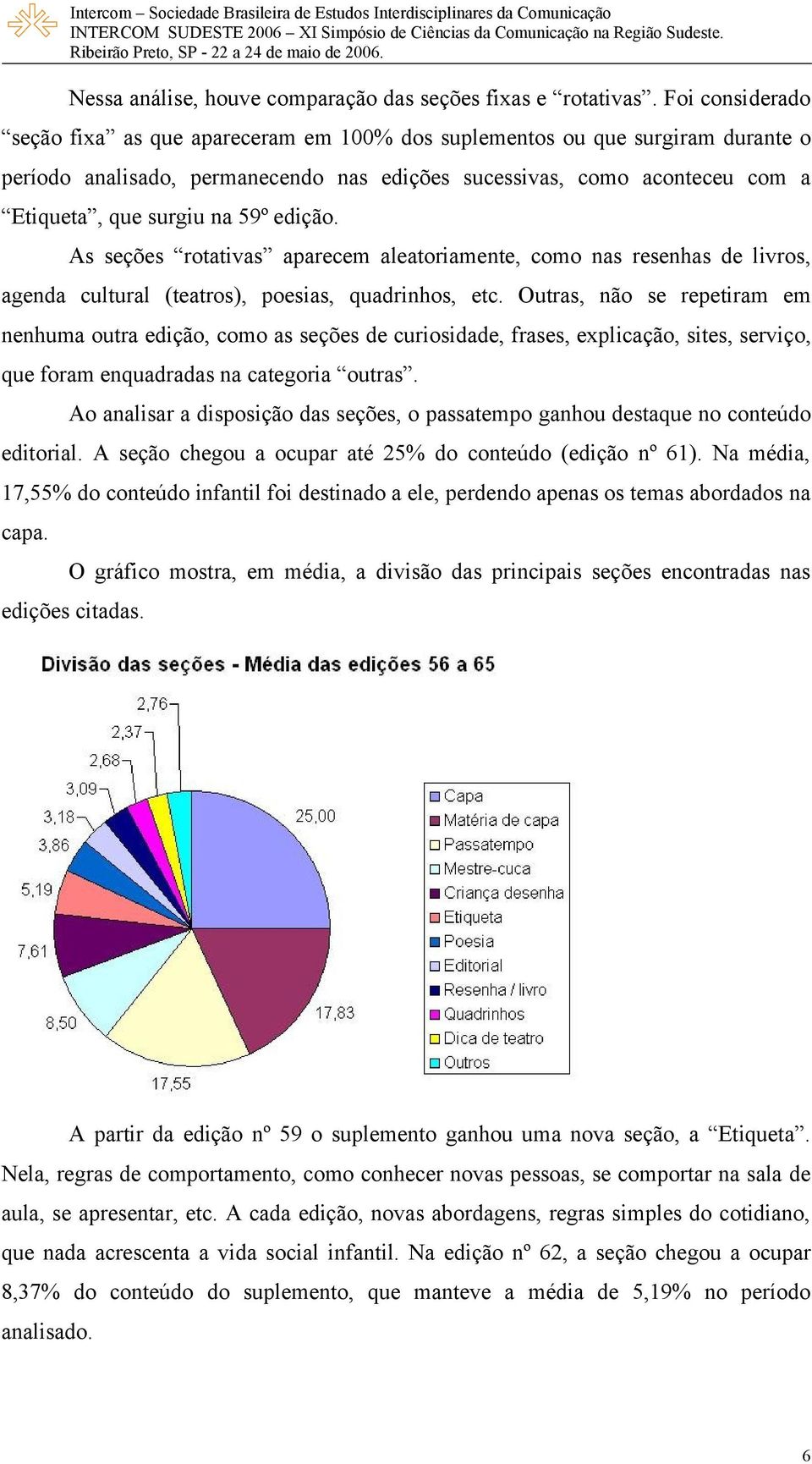 edição. As seções rotativas aparecem aleatoriamente, como nas resenhas de livros, agenda cultural (teatros), poesias, quadrinhos, etc.