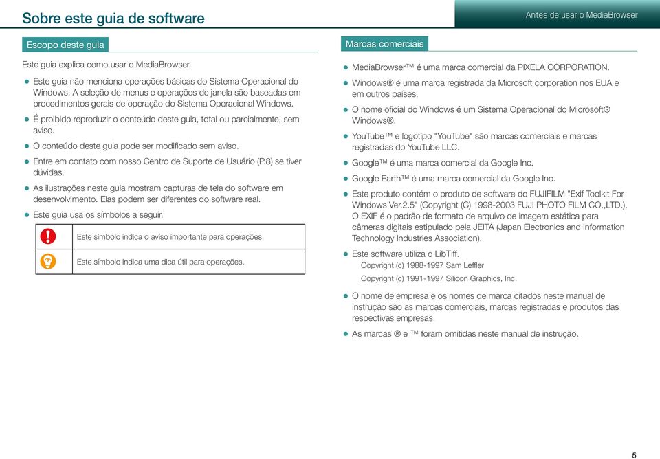 O conteúdo deste guia pode ser modificado sem aviso. Entre em contato com nosso Centro de Suporte de Usuário (P.8) se tiver dúvidas.