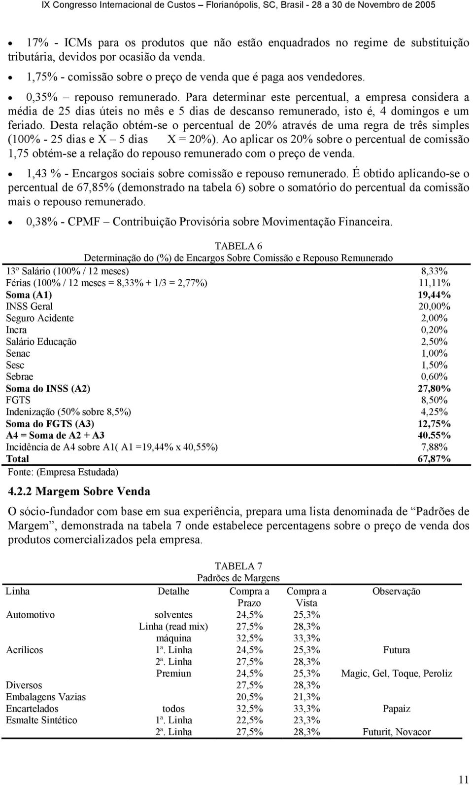 Desta relação obtém-se o percentual de 20% através de uma regra de três simples (100% - 25 dias e X 5 dias X = 20%).