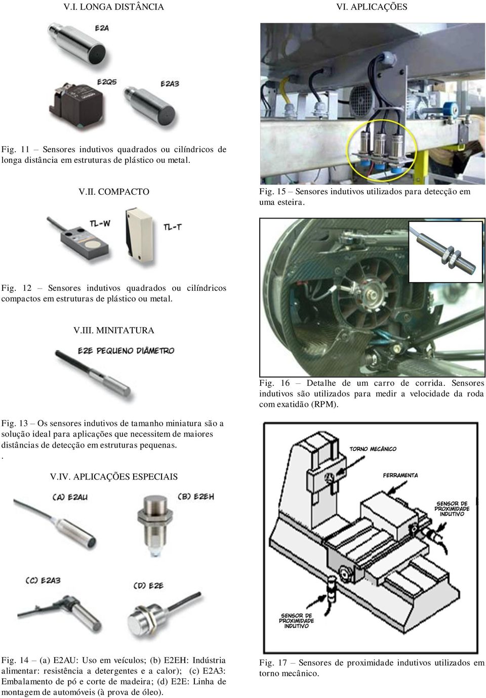 16 Detalhe de um carro de corrida. Sensores indutivos são utilizados para medir a velocidade da roda com exatidão (RPM). Fig.