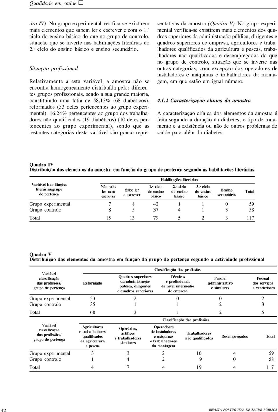 Situação profissional Relativamente a esta variável, a amostra não se encontra homogeneamente distribuída pelos diferentes grupos profissionais, sendo a sua grande maioria, constituindo uma fatia de