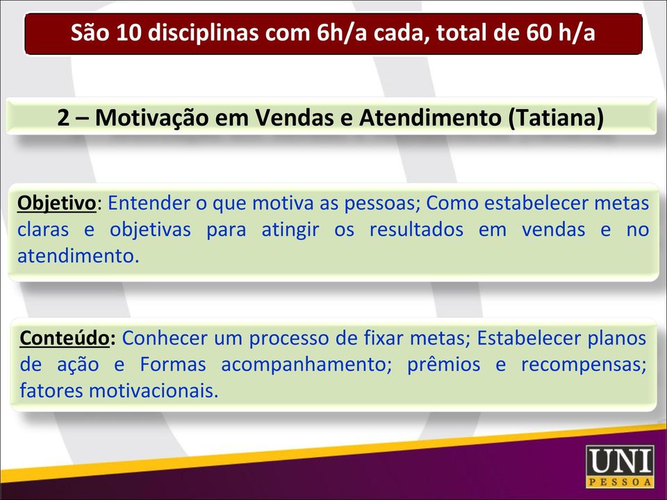 atingir os resultados em vendas e no atendimento.