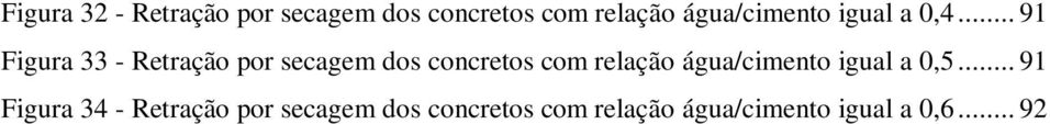 .. 91 Figura 33 - Retração por secagem dos concretos com relação