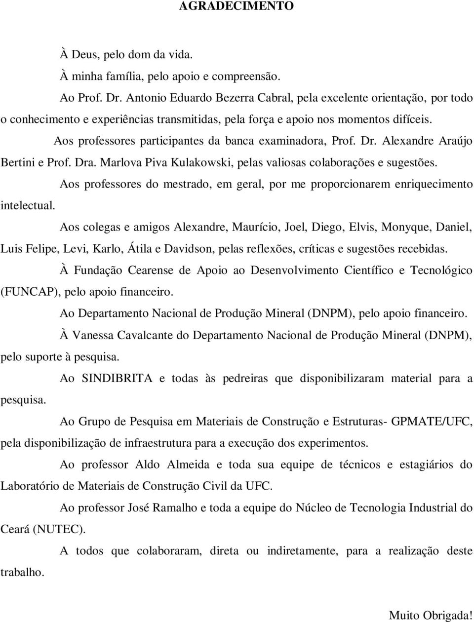 Aos professores participantes da banca examinadora, Prof. Dr. Alexandre Araújo Bertini e Prof. Dra. Marlova Piva Kulakowski, pelas valiosas colaborações e sugestões.