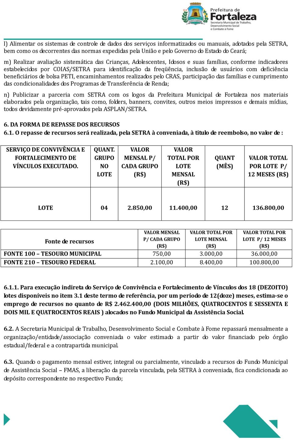 deficiência beneficiários de bolsa PETI, encaminhamentos realizados pelo CRAS, participação das famílias e cumprimento das condicionalidades dos Programas de Transferência de Renda; n) Publicizar a