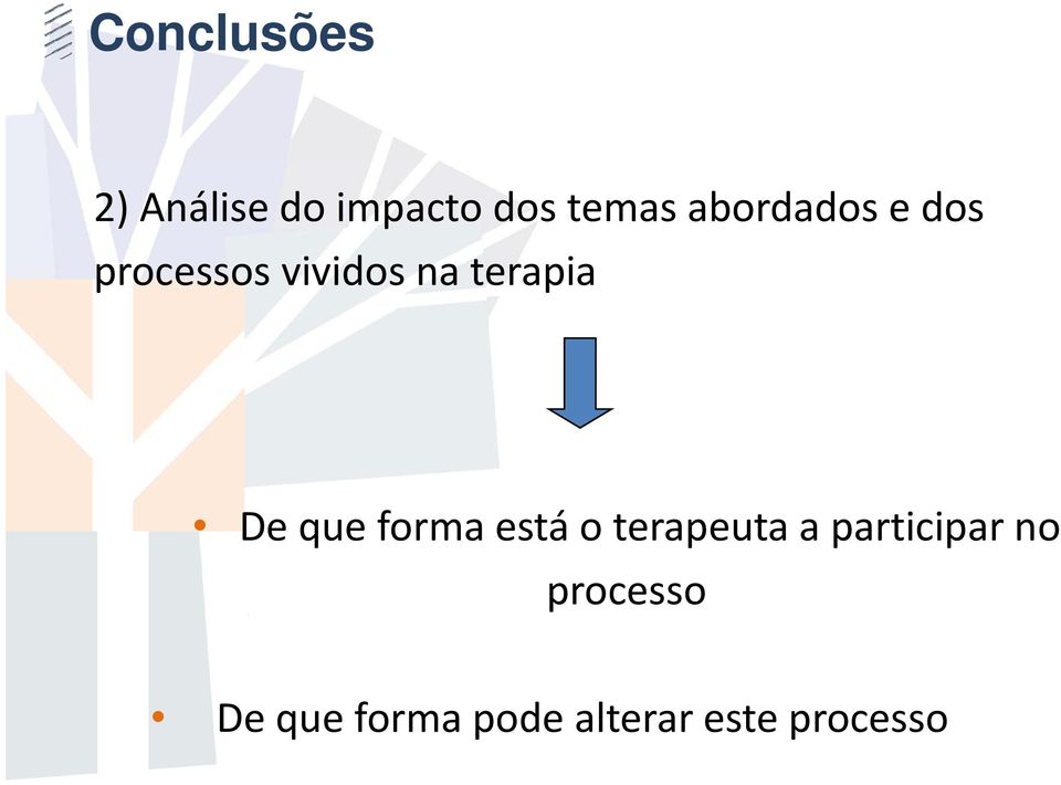 De que forma está o terapeuta a participar no