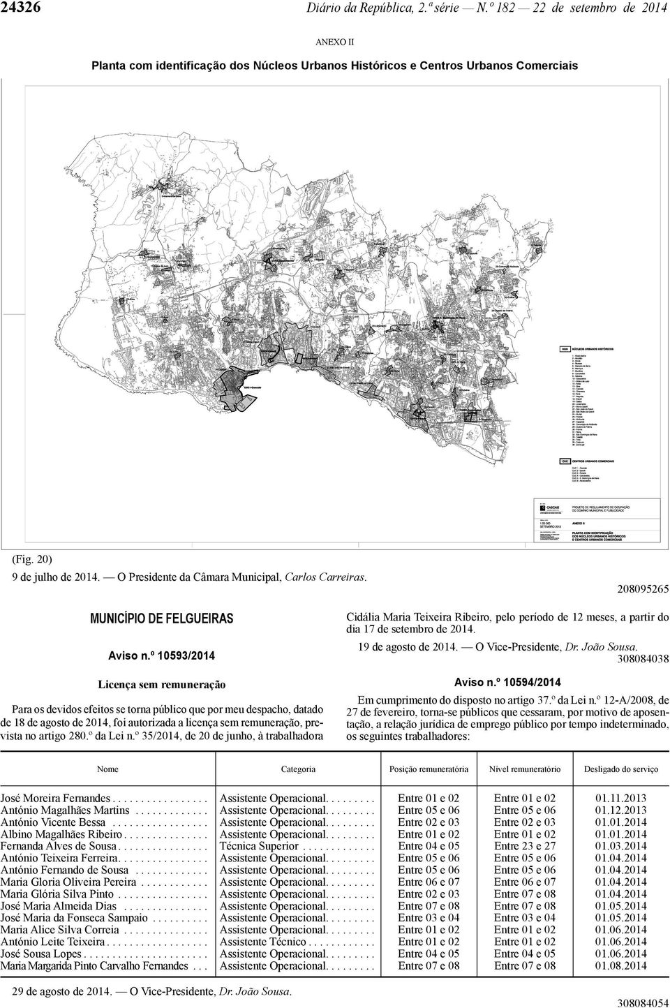 º 10593/2014 Licença sem remuneração Para os devidos efeitos se torna público que por meu despacho, datado de 18 de agosto de 2014, foi autorizada a licença sem remuneração, prevista no artigo 280.