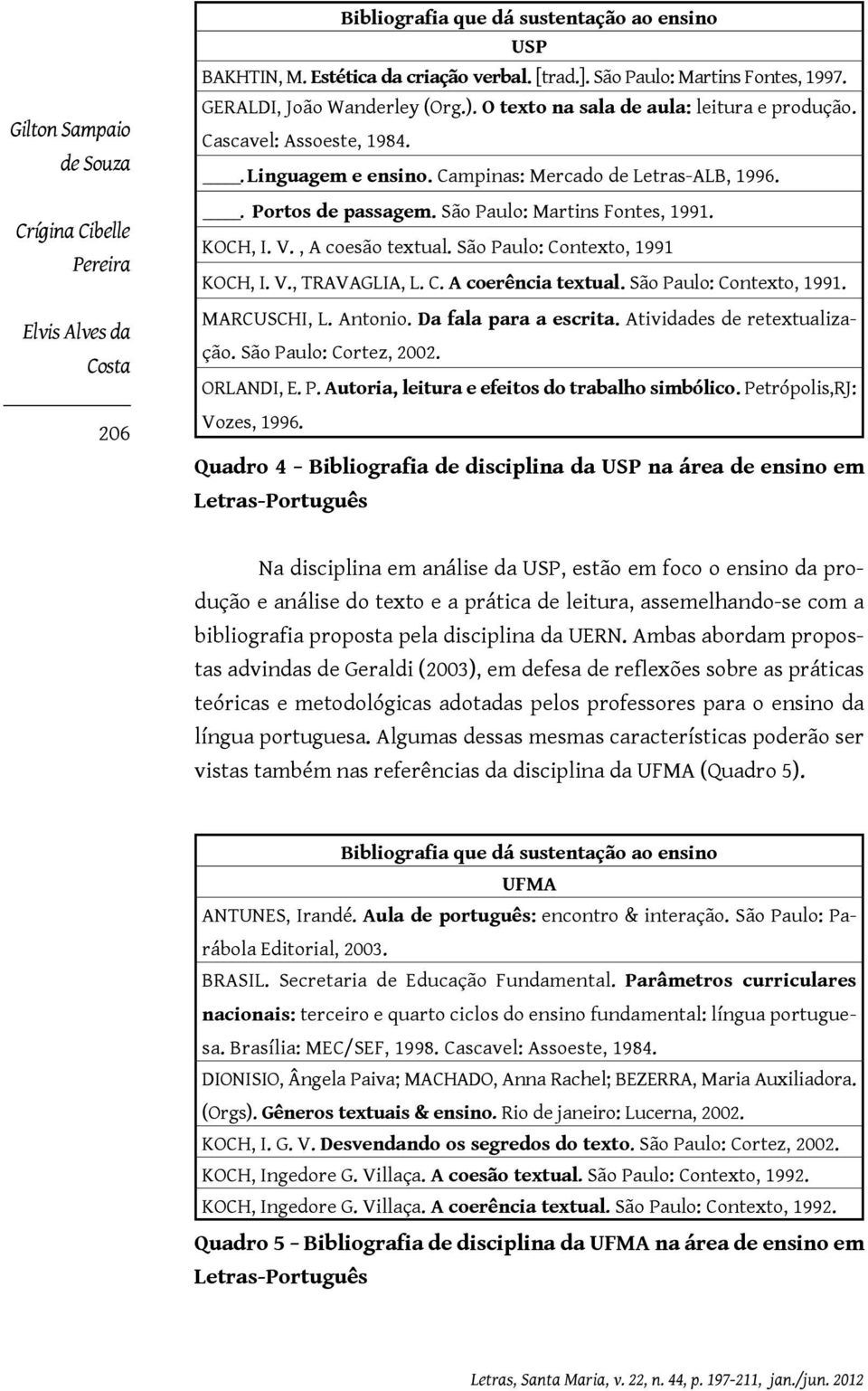 São Paulo: Martins Fontes, 1991. KOCH, I. V., A coesão textual. São Paulo: Contexto, 1991 KOCH, I. V., TRAVAGLIA, L. C. A coerência textual. São Paulo: Contexto, 1991. MARCUSCHI, L. Antonio.