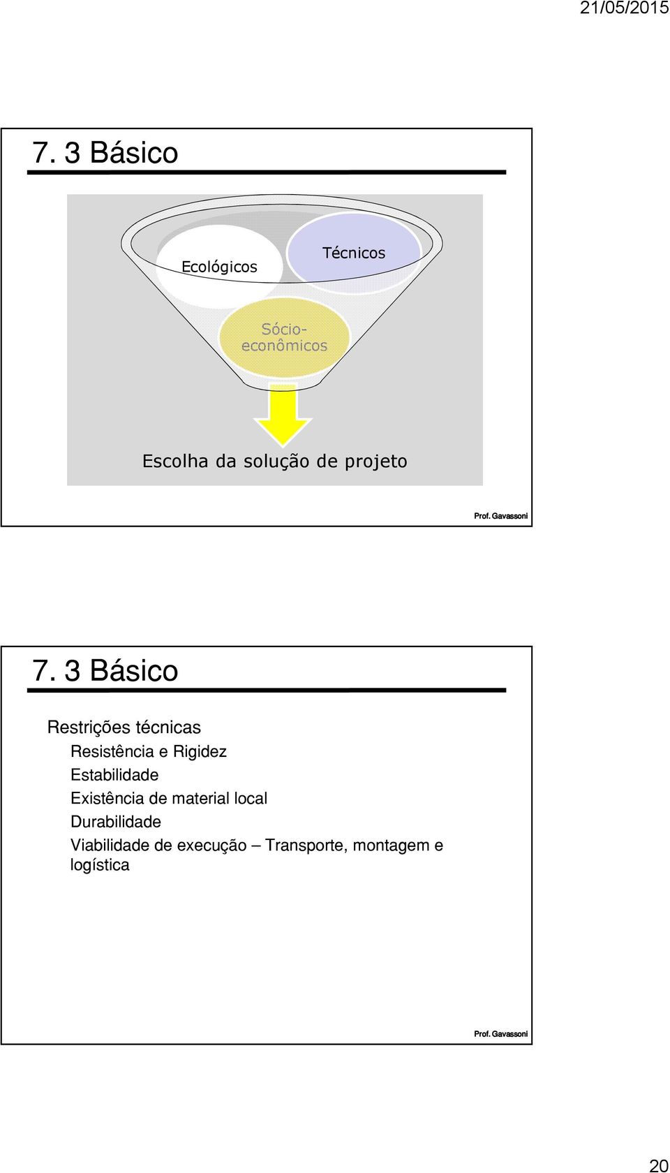 3 Básico Restrições técnicas Resistência e Rigidez