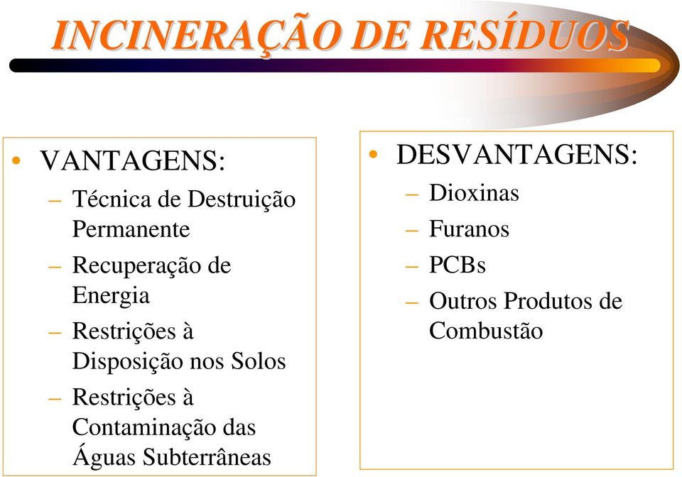 nos Solos Restrições à Contaminação das Águas Subterrâneas