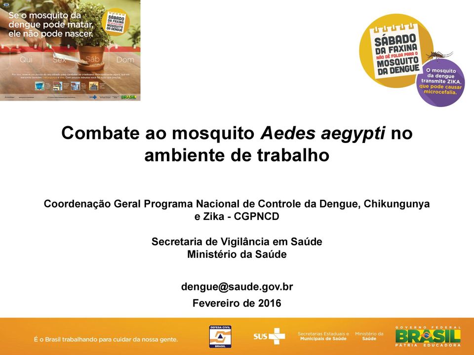 Chikungunya e Zika - CGPNCD Secretaria de Vigilância em