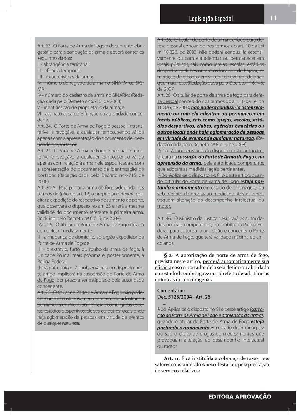 número do registro da arma no SINARM ou SIG- MA; IV - número do cadastro da arma no SINARM; (Redação dada pelo Decreto nº 6.715, de 2008).