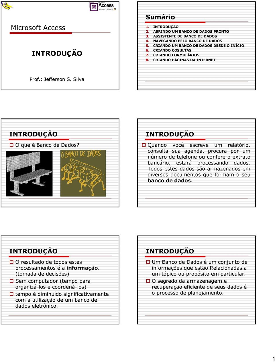 Quando você escreve um relatório, consulta sua agenda, procura por um número de telefone ou confere o extrato bancário, estará processando dados.