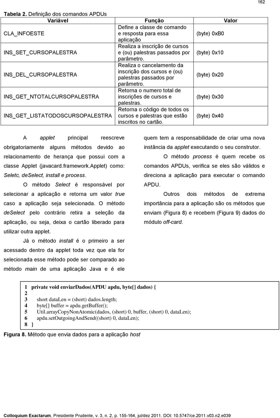 palestras passados por (byte) 0x10 parâmetro. INS_DEL_CURSOPALESTRA Realiza o cancelamento da inscrição dos cursos e (ou) palestras passados por (byte) 0x20 parâmetro.