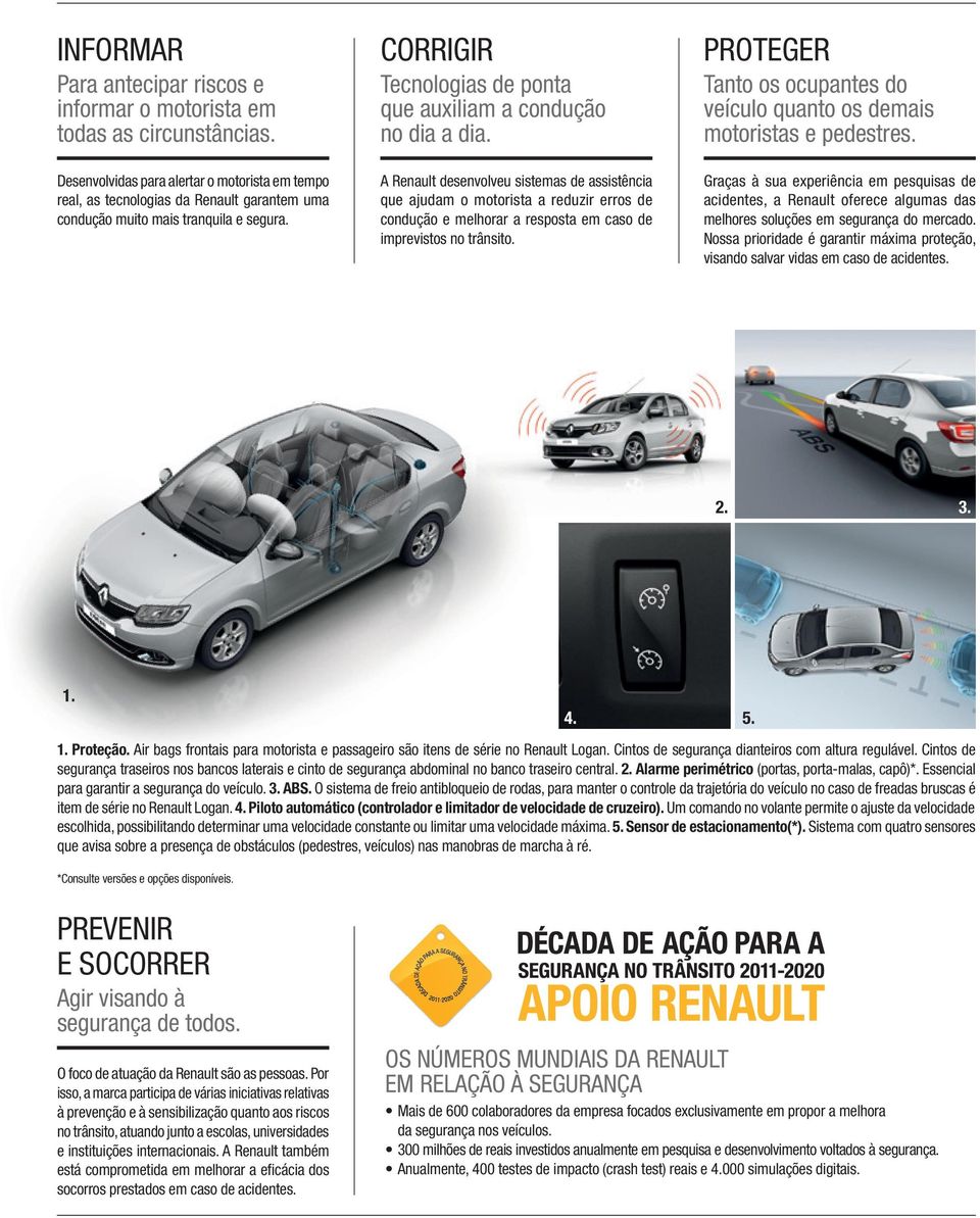 a Renault desenvolveu sistemas de assistência que ajudam o motorista a reduzir erros de condução e melhorar a resposta em caso de imprevistos no trânsito.