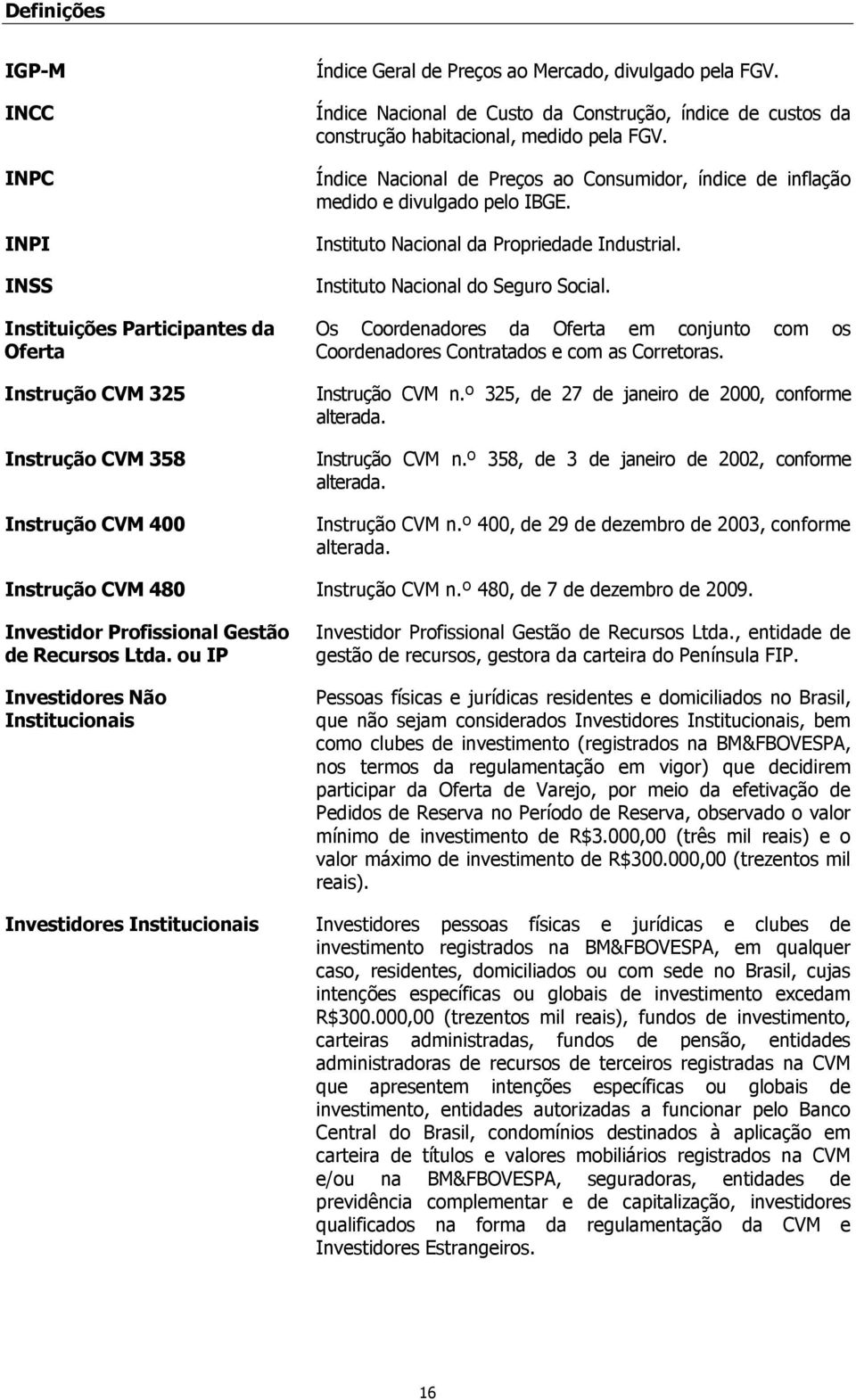 Instituto Nacional da Propriedade Industrial. Instituto Nacional do Seguro Social. Os Coordenadores da Oferta em conjunto com os Coordenadores Contratados e com as Corretoras. Instrução CVM n.