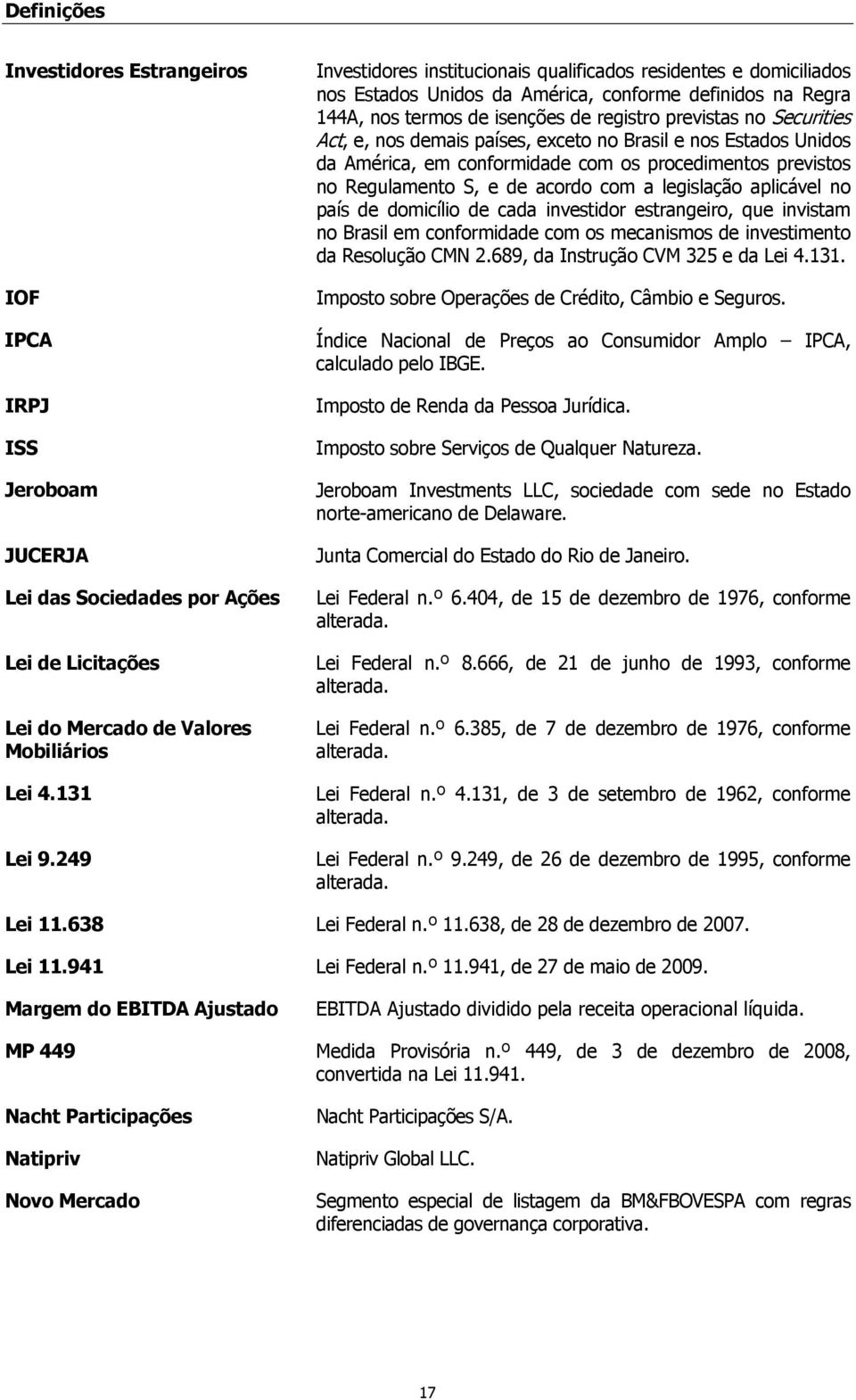 e, nos demais países, exceto no Brasil e nos Estados Unidos da América, em conformidade com os procedimentos previstos no Regulamento S, e de acordo com a legislação aplicável no país de domicílio de