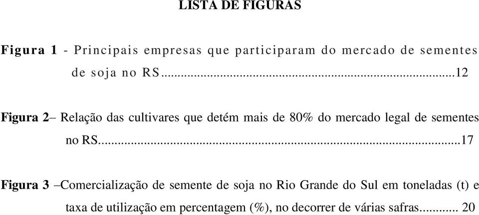 ..12 Figura 2 Relação das cultivares que detém mais de 80% do mercado legal de sementes