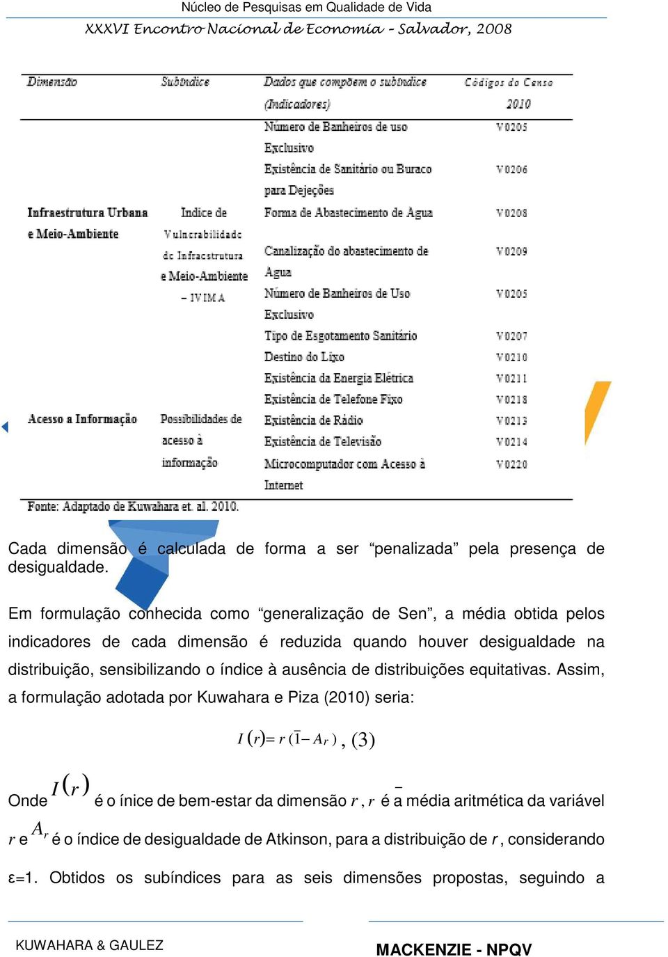 sensibilizando o índice à ausência de distribuições equitativas.