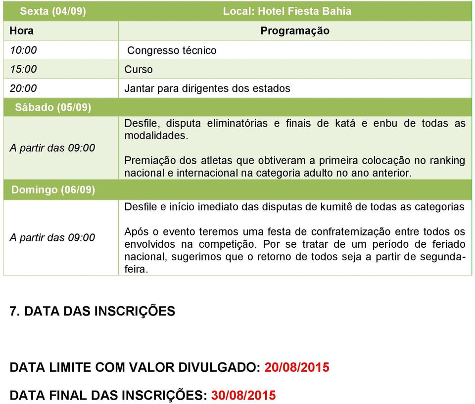 Premiação dos atletas que obtiveram a primeira colocação no ranking nacional e internacional na categoria adulto no ano anterior.