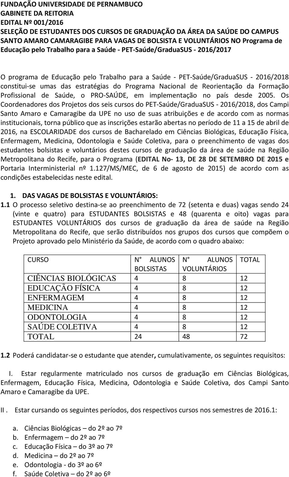 das estratégias do Programa Nacional de Reorientação da Formação Profissional de Saúde, o PRO-SAÚDE, em implementação no país desde 2005.