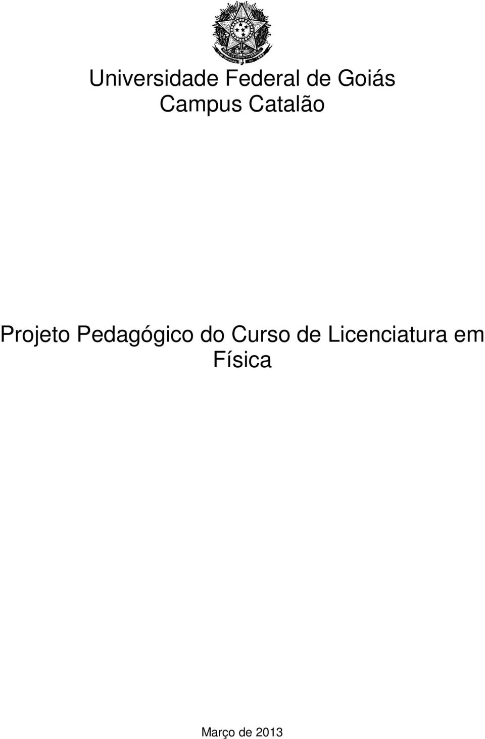 Projeto Pedagógico do Curso