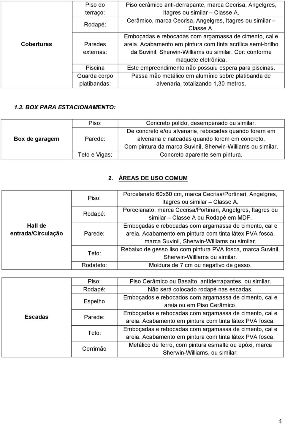 Este empreendimento não possuiu espera para piscinas. Passa mão metálico em alumínio sobre platibanda de alvenaria, totalizando 1,30