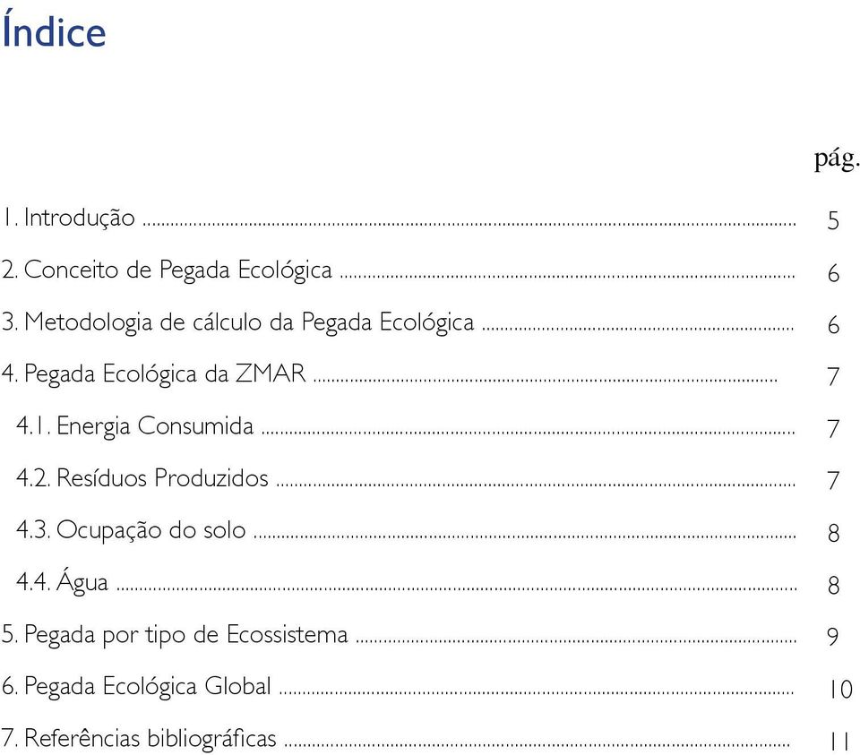 Energia Consumida... 4.2. Resíduos Produzidos... 4.3. Ocupação do solo... 4.4. Água... 5.