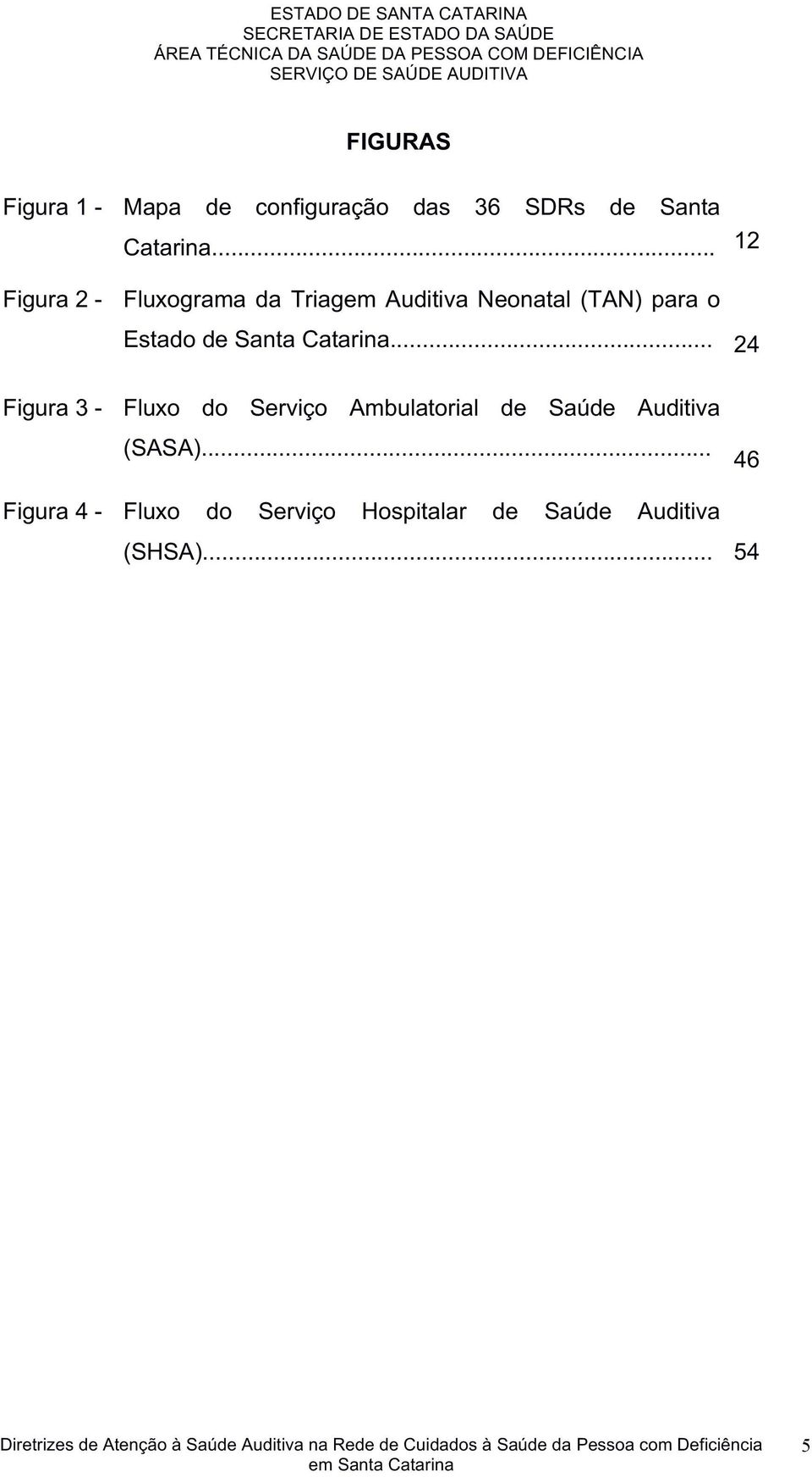 .. 12 Figura2V Fluxograma da Triagem Auditiva Neonatal (TAN) para o EstadodeSantaCatarina.