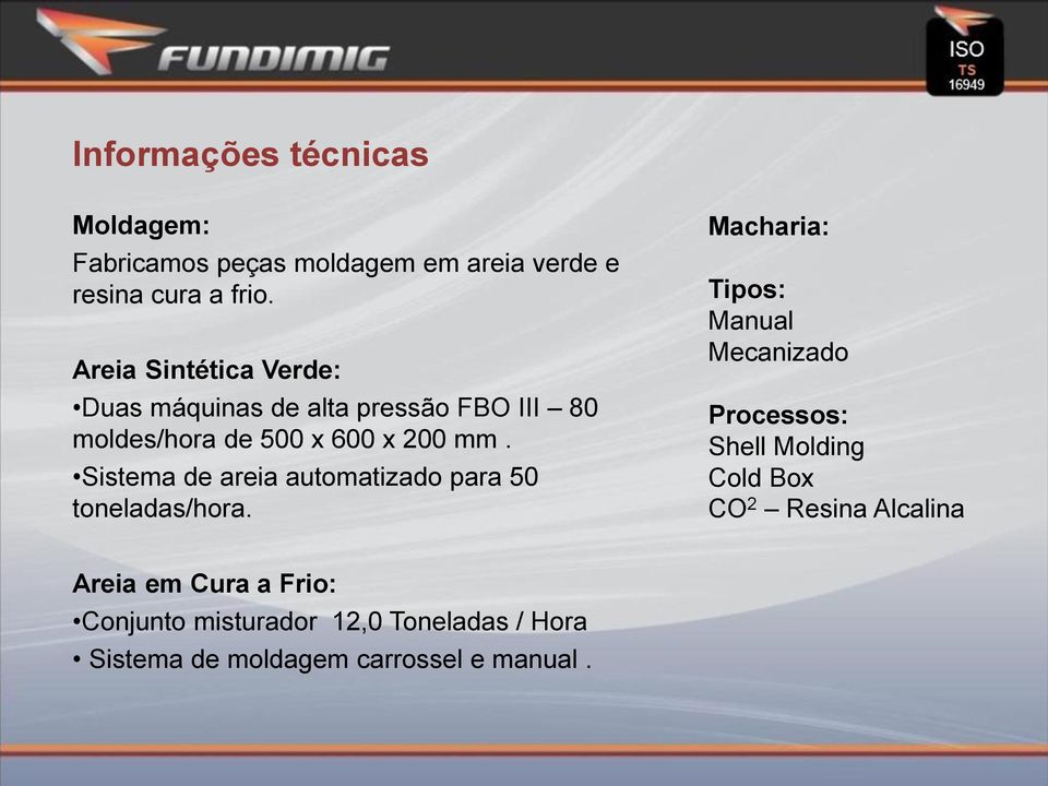 Sistema de areia automatizado para 50 toneladas/hora.