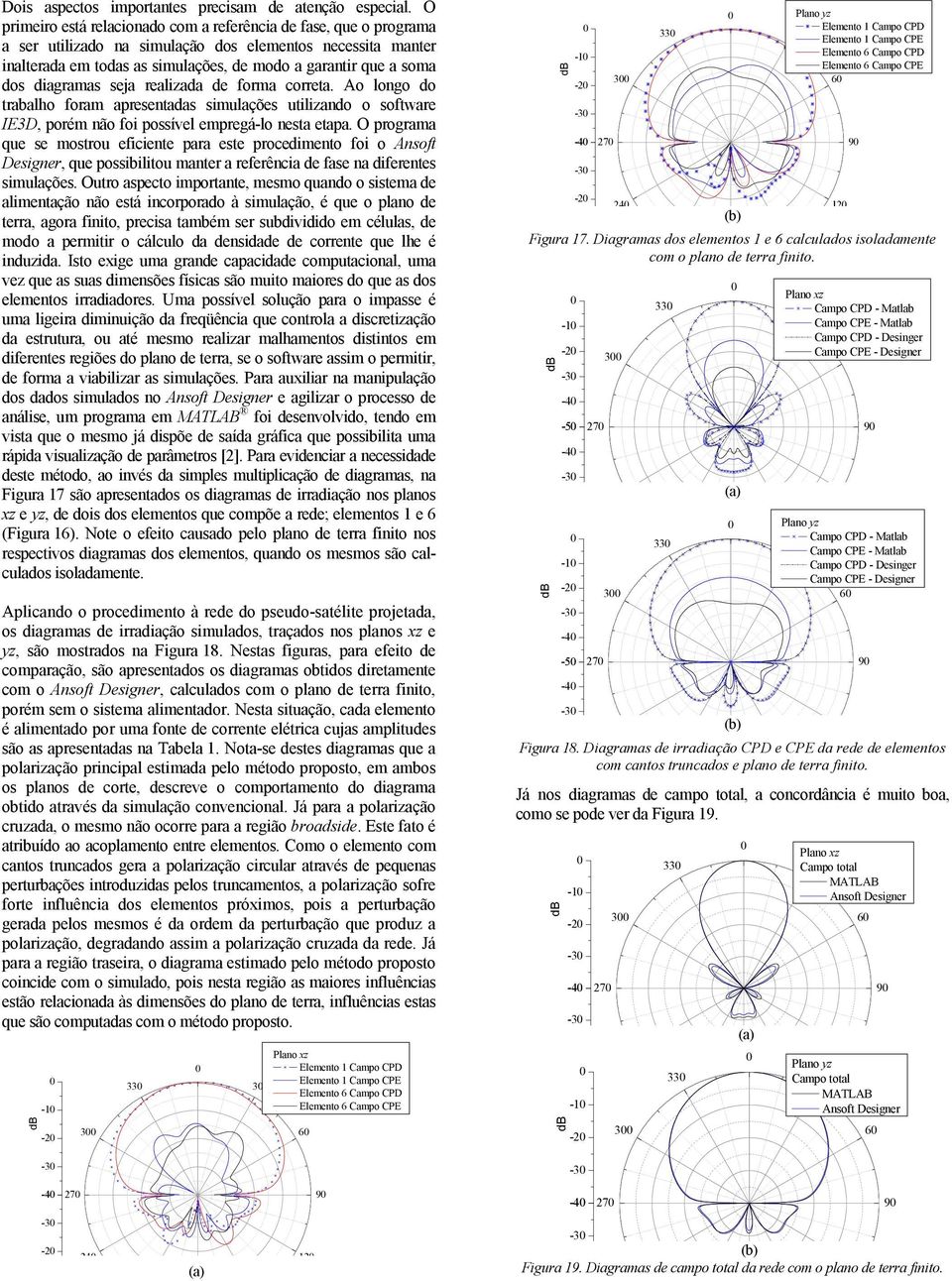 diagramas seja realizada de forma correta. Ao longo do trabalho foram apresentadas simulações utilizando o software IE3D, porém não foi possível empregá-lo nesta etapa.