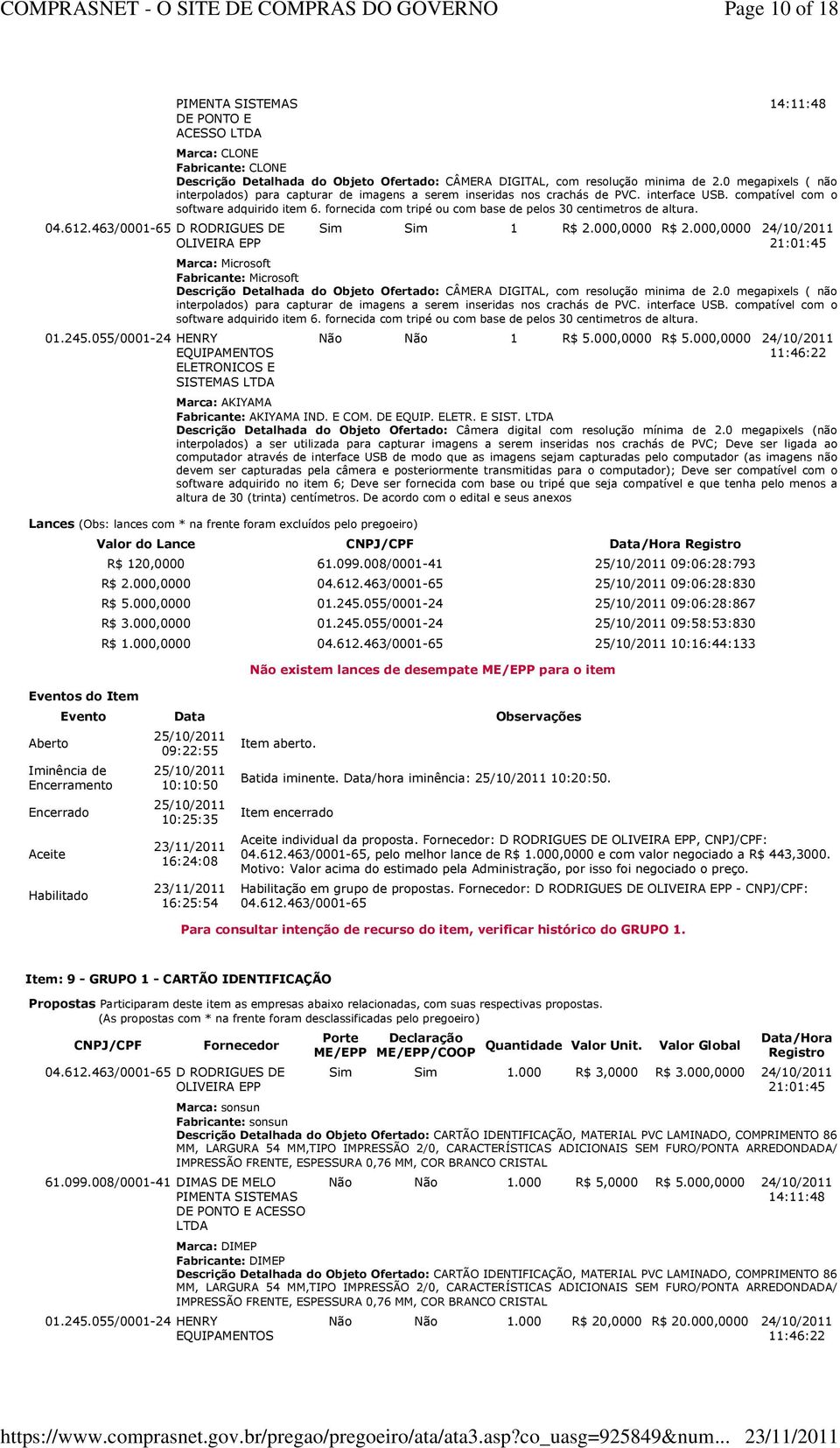 fornecida com tripé ou com base de pelos 30 centimetros de altura. Sim Sim 1 R$ 2.000,0000 R$ 2.