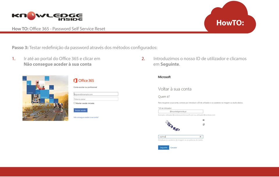 Ir até ao portal do Office 365 e clicar em Não